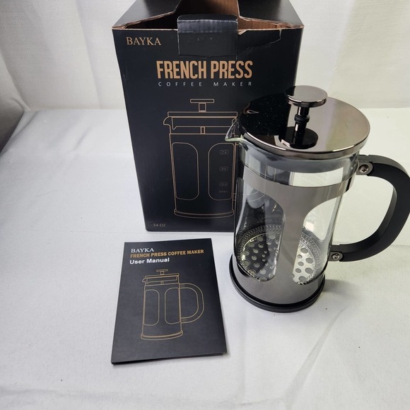 Bayka Other - Bayka 34 Ounce Stainless Steel French Press Coffee Maker Pot Dark Pewter NIB